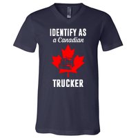 Identify As A Canadian Trucker V-Neck T-Shirt