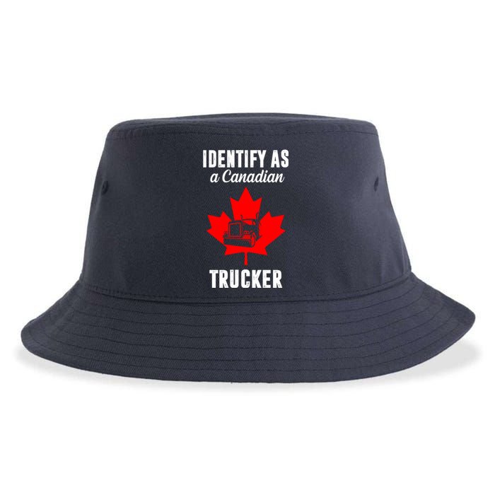 Identify As A Canadian Trucker Sustainable Bucket Hat