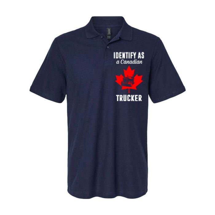 Identify As A Canadian Trucker Softstyle Adult Sport Polo