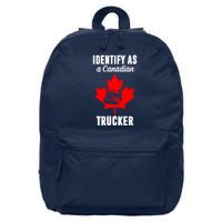 Identify As A Canadian Trucker 16 in Basic Backpack