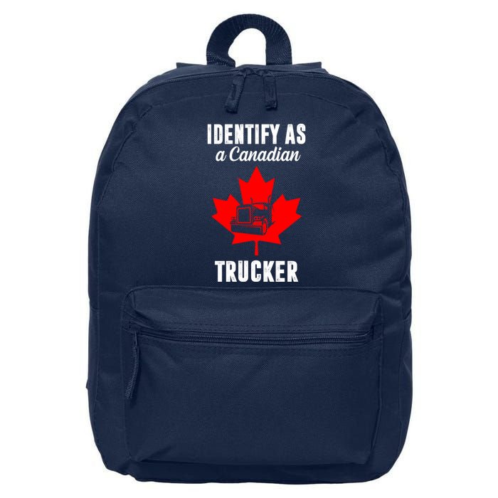 Identify As A Canadian Trucker 16 in Basic Backpack