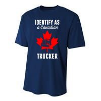 Identify As A Canadian Trucker Performance Sprint T-Shirt