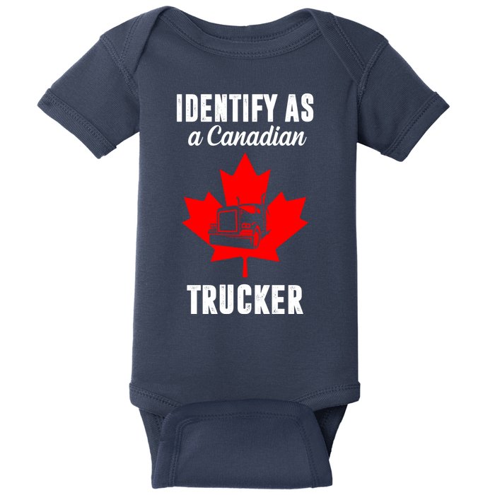 Identify As A Canadian Trucker Baby Bodysuit