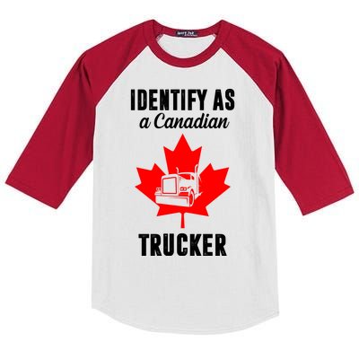 Identify As A Canadian Trucker Kids Colorblock Raglan Jersey