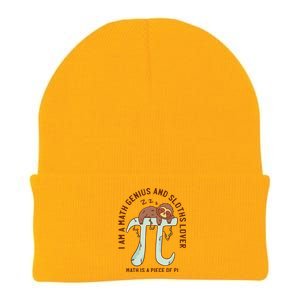 I Am A Math Genius And Sloths Lover Math Is A Piece Of Pi Knit Cap Winter Beanie