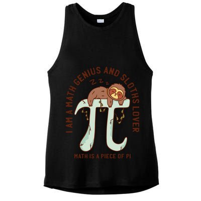I Am A Math Genius And Sloths Lover Math Is A Piece Of Pi Ladies PosiCharge Tri-Blend Wicking Tank