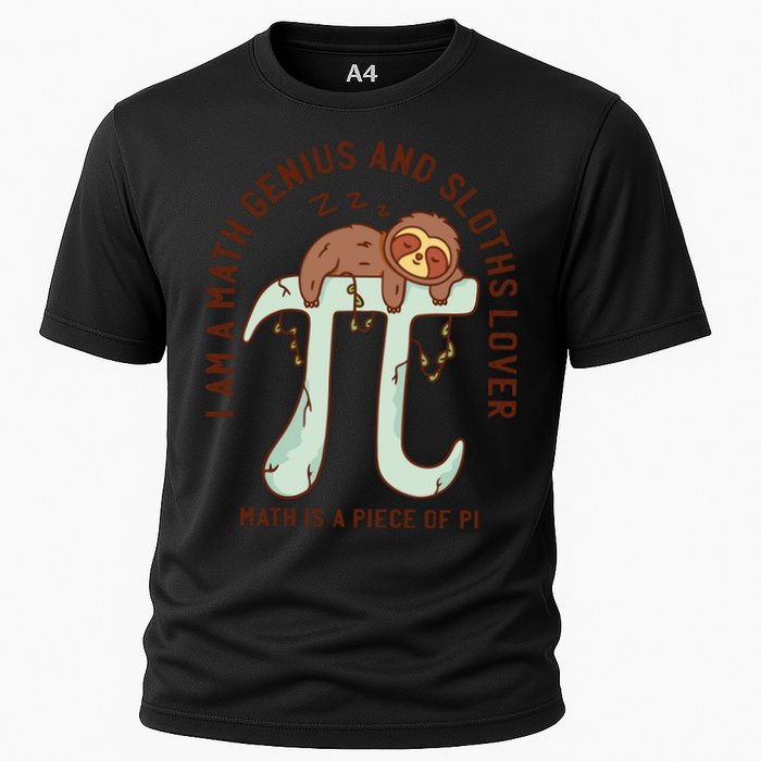 I Am A Math Genius And Sloths Lover Math Is A Piece Of Pi Performance Shirt