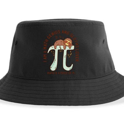 I Am A Math Genius And Sloths Lover Math Is A Piece Of Pi Sustainable Bucket Hat