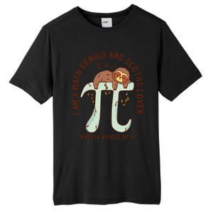 I Am A Math Genius And Sloths Lover Math Is A Piece Of Pi Tall Fusion ChromaSoft Performance T-Shirt