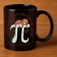 I Am A Math Genius And Sloths Lover Math Is A Piece Of Pi 11oz C Handle Ceramic Mug