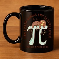 I Am A Math Genius And Sloths Lover Math Is A Piece Of Pi 11oz C Handle Ceramic Mug