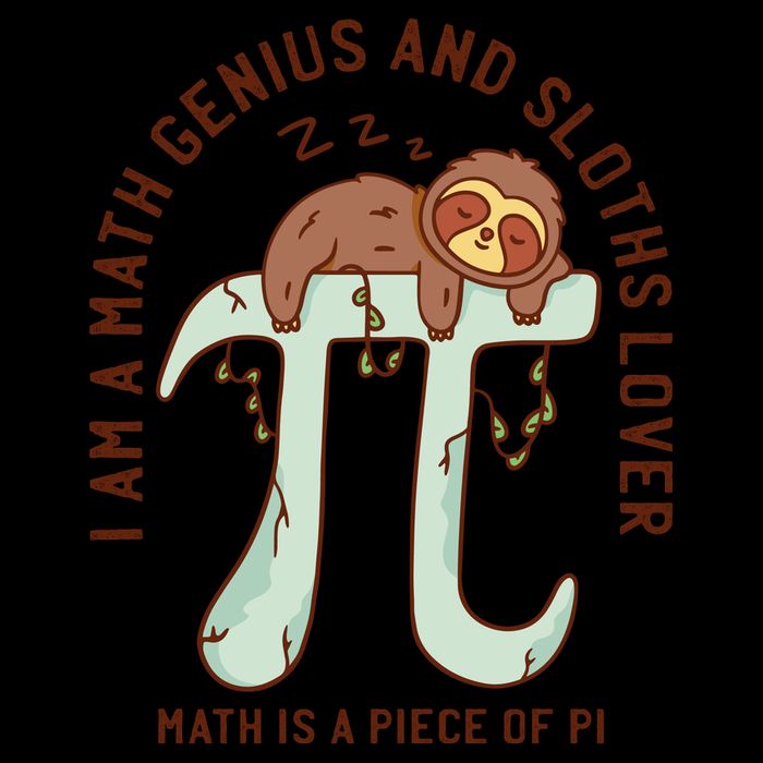 I Am A Math Genius And Sloths Lover Math Is A Piece Of Pi Drawstring Bag