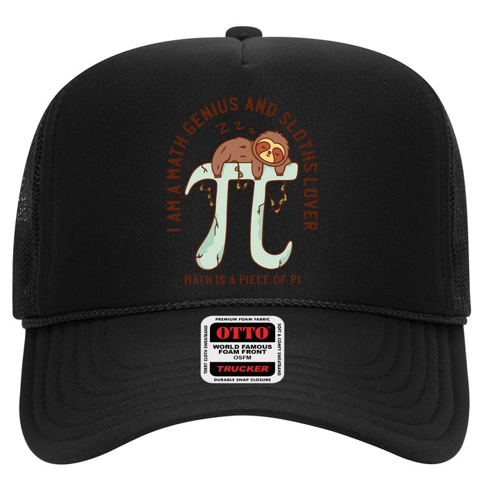 I Am A Math Genius And Sloths Lover Math Is A Piece Of Pi Trucker Hat