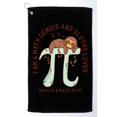 I Am A Math Genius And Sloths Lover Math Is A Piece Of Pi Golf Towel