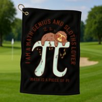I Am A Math Genius And Sloths Lover Math Is A Piece Of Pi Golf Towel