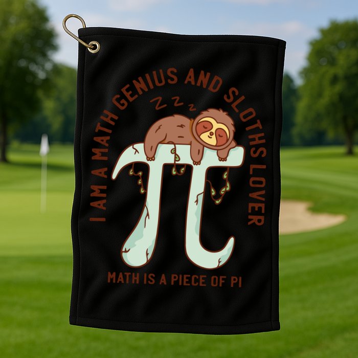 I Am A Math Genius And Sloths Lover Math Is A Piece Of Pi Golf Towel