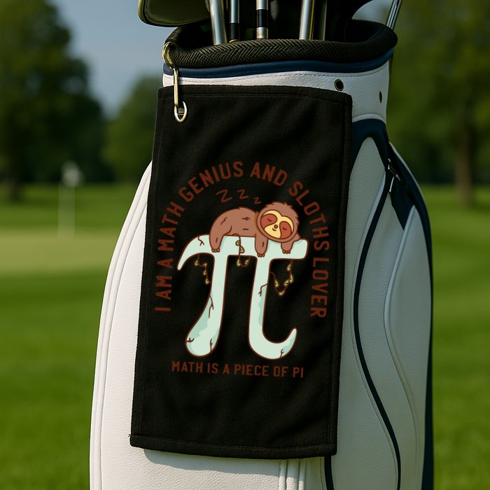 I Am A Math Genius And Sloths Lover Math Is A Piece Of Pi Golf Towel