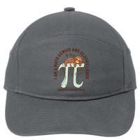 I Am A Math Genius And Sloths Lover Math Is A Piece Of Pi 7-Panel Snapback Hat