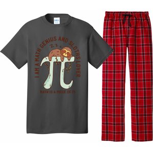 I Am A Math Genius And Sloths Lover Math Is A Piece Of Pi Pajama Set