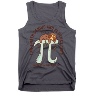 I Am A Math Genius And Sloths Lover Math Is A Piece Of Pi Tank Top