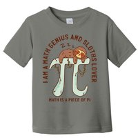 I Am A Math Genius And Sloths Lover Math Is A Piece Of Pi Toddler T-Shirt