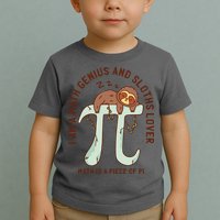 I Am A Math Genius And Sloths Lover Math Is A Piece Of Pi Toddler T-Shirt