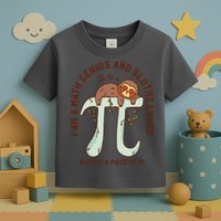 I Am A Math Genius And Sloths Lover Math Is A Piece Of Pi Toddler T-Shirt