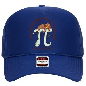 I Am A Math Genius And Sloths Lover Math Is A Piece Of Pi High Crown Mesh Back Trucker Hat