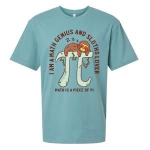 I Am A Math Genius And Sloths Lover Math Is A Piece Of Pi Sueded Cloud Jersey T-Shirt