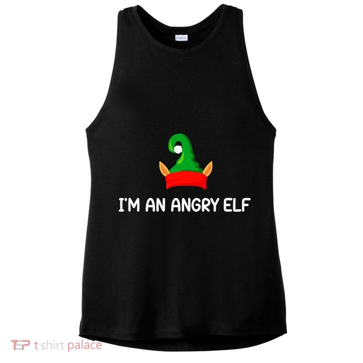 I'm An Angry Elf Christmas Funny Jokes Christmas Gifts Ladies PosiCharge Tri-Blend Wicking Tank