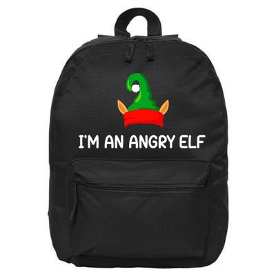 I'm An Angry Elf Christmas Funny Jokes Christmas Gifts 16 in Basic Backpack