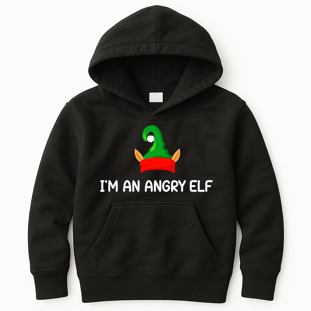 I'm An Angry Elf Christmas Funny Jokes Christmas Gifts Kids Hoodie