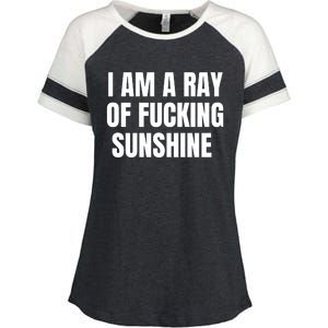 I Am A Ray Of Fucking Sunshine Enza Ladies Jersey Colorblock Tee