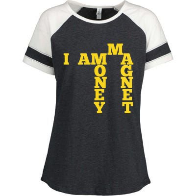 I Am A Money Magnet Enza Ladies Jersey Colorblock Tee