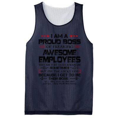 I Am A Proud Boss Of Freaking Awesome Employees Gift Mesh Reversible Basketball Jersey Tank