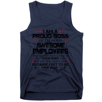 I Am A Proud Boss Of Freaking Awesome Employees Gift Tank Top