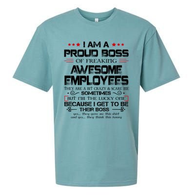 I Am A Proud Boss Of Freaking Awesome Employees Gift Sueded Cloud Jersey T-Shirt