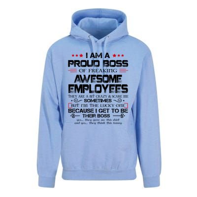 I Am A Proud Boss Of Freaking Awesome Employees Gift Unisex Surf Hoodie