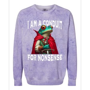 I Am A Conduit For Nonsense Funny Frog Colorblast Crewneck Sweatshirt