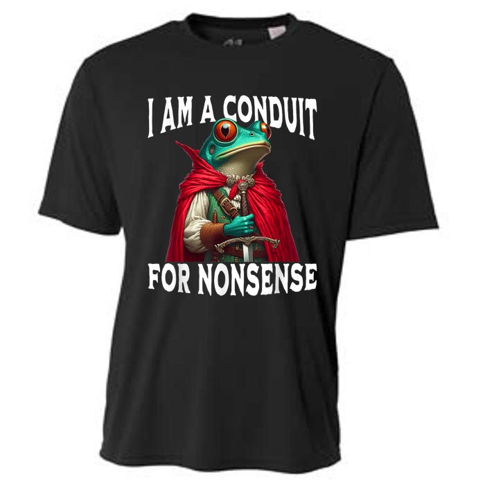 I Am A Conduit For Nonsense Funny Frog Cooling Performance Crew T-Shirt