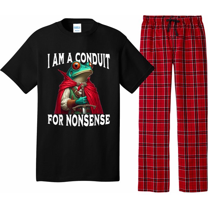 I Am A Conduit For Nonsense Funny Frog Pajama Set