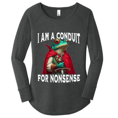 I Am A Conduit For Nonsense Funny Frog Women's Perfect Tri Tunic Long Sleeve Shirt