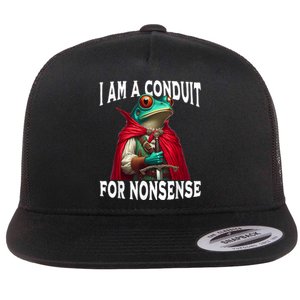 I Am A Conduit For Nonsense Funny Frog Flat Bill Trucker Hat