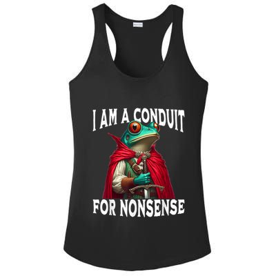 I Am A Conduit For Nonsense Funny Frog Ladies PosiCharge Competitor Racerback Tank