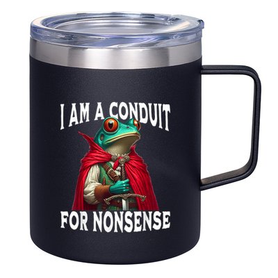 I Am A Conduit For Nonsense Funny Frog 12oz Stainless Steel Coffee Mug
