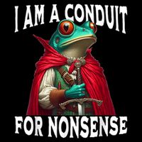 I Am A Conduit For Nonsense Funny Frog Pom Pom 12in Knit Beanie