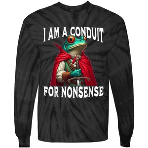 I Am A Conduit For Nonsense Funny Frog Tie-Dye Long Sleeve Shirt