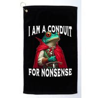 I Am A Conduit For Nonsense Funny Frog Golf Towel