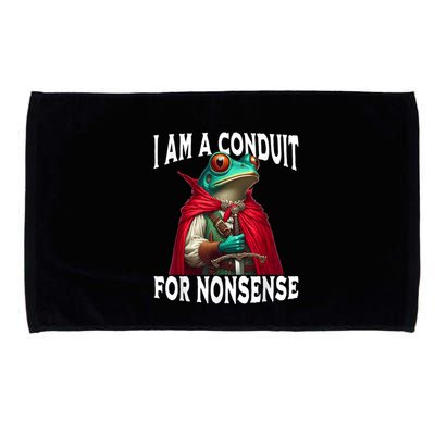 I Am A Conduit For Nonsense Funny Frog Microfiber Hand Towel