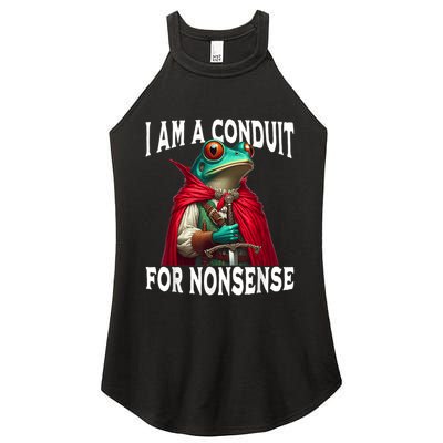 I Am A Conduit For Nonsense Funny Frog Women's Perfect Tri Rocker Tank